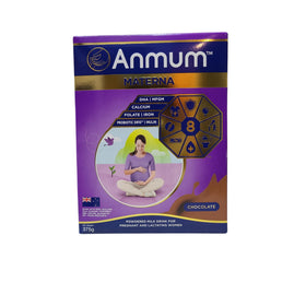 Anmum Materna chocolate powder tub for convenient daily nourishment.