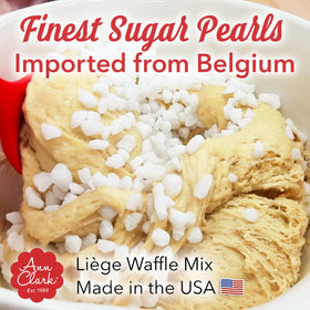 Ann Clark Belgian Liege Waffle Mix ready to create restaurant-style waffles at home.