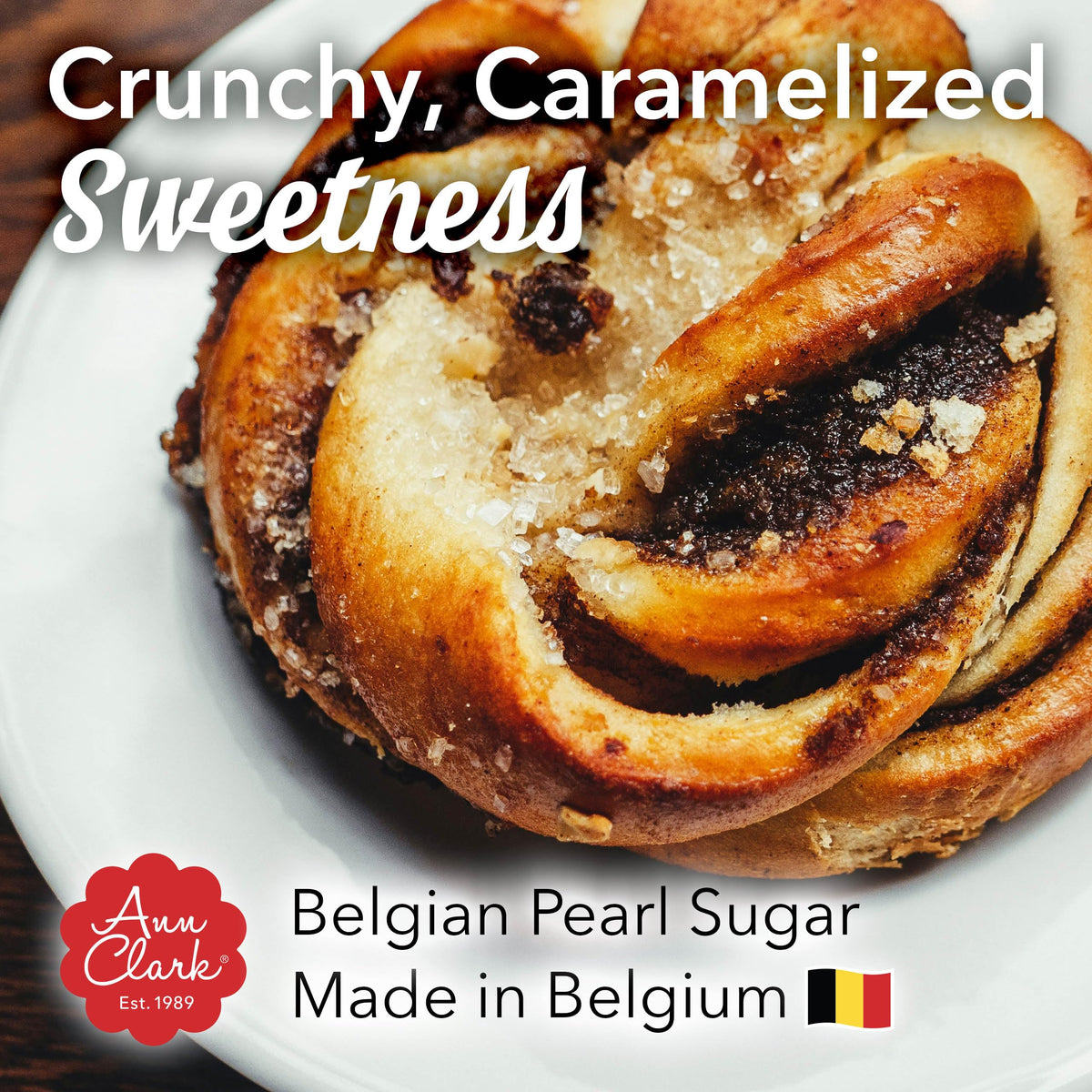 Ann Clark all-natural Belgian beet sugar crystals for baking sweetness.
