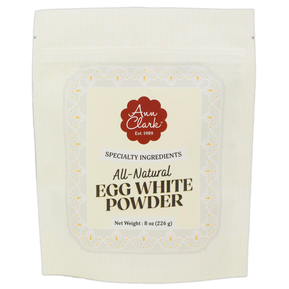 Ann Clark egg white powder bottle—high-protein baking ingredient