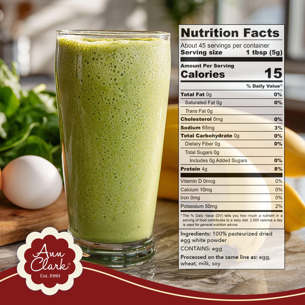Ann Clark egg white powder ingredients—single-ingredient formula
