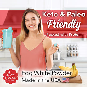 Ann Clark egg white powder packaging—made in USA quality