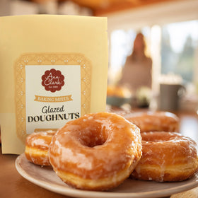 Ann Clark Glazed Doughnut Mix packaging shown for easy home bakery.