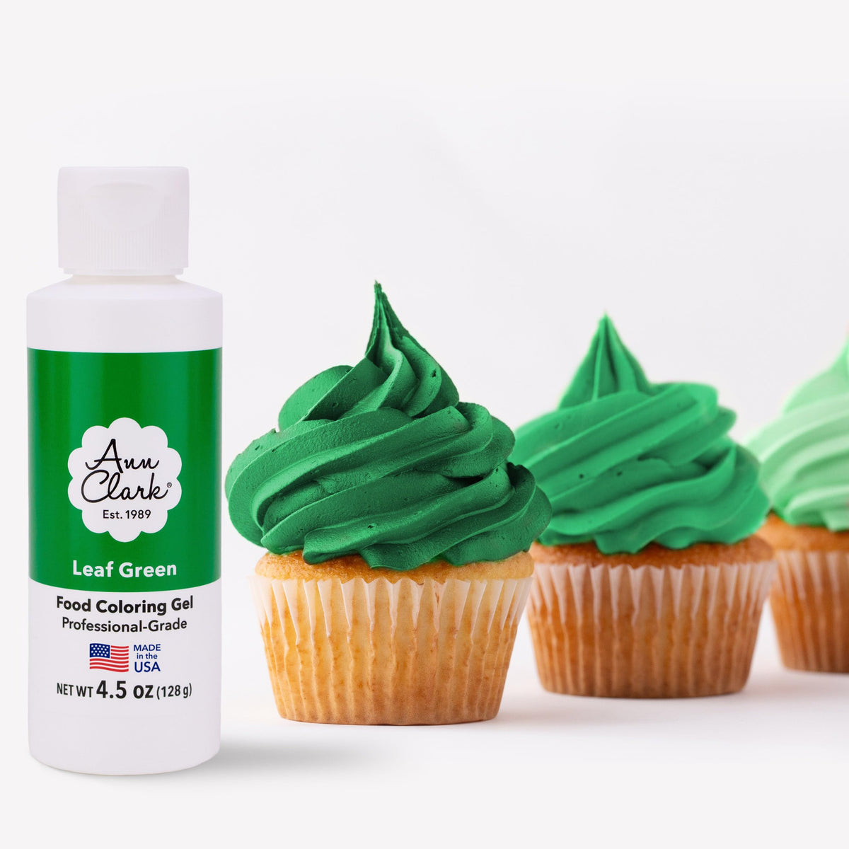 Ann Clark Leaf Green Gel color for vibrant icing on cookies and cakes.