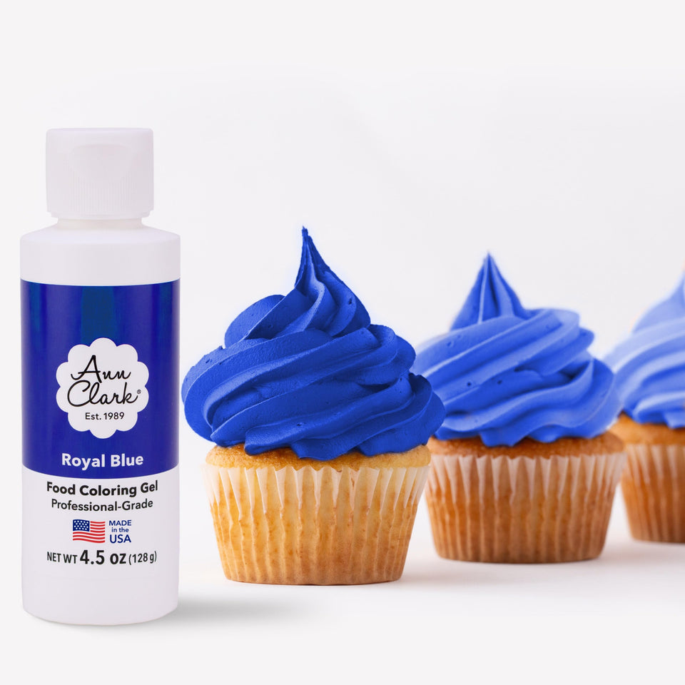 Ann Clark Royal Blue gel color bottle for vibrant, controlled icing shades.