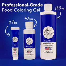 Ann Clark Royal Blue gel on cake showing rich blue icing color.