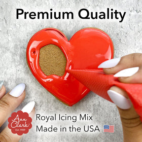 Ann Clark Royal Icing Mix dries to a satin finish for piping details.