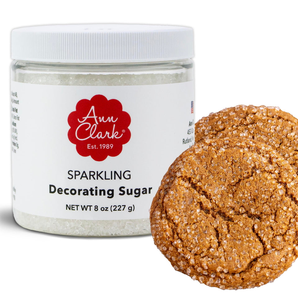 Ann Clark Sparkling Sugar in a decorative sugar bowl adds sparkle to pastries
