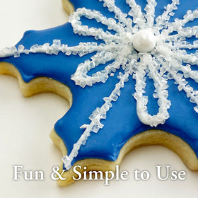 Sparkling Sugar stored in a pantry bottle for quick decorating
