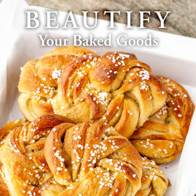 Ann Clark Swedish Pearl Sugar on baked pastries for texture and sparkle.