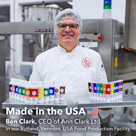 Ann Clark vibrant color varieties to inspire cake and cookie decorating.