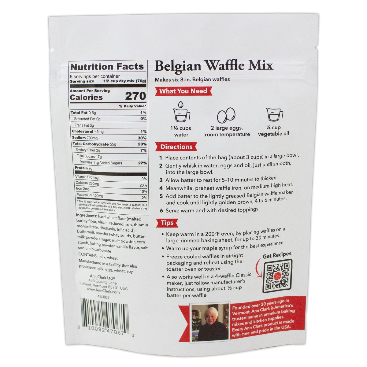 Ann Clark waffles served at a cozy family breakfast table.