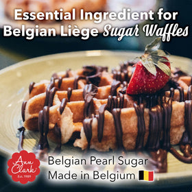 Ann Clark pearl sugar topping for breakfast waffles with a satisfying crunch.