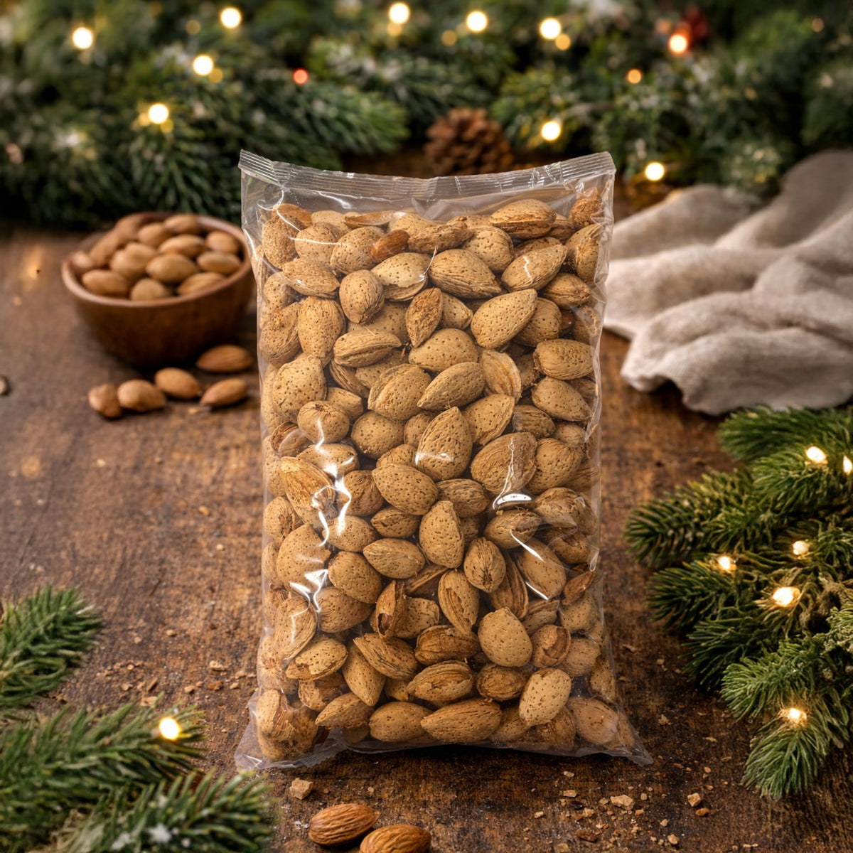 Anna and Sarah almonds in shell snack-ready, ideal for on-the-go munching.