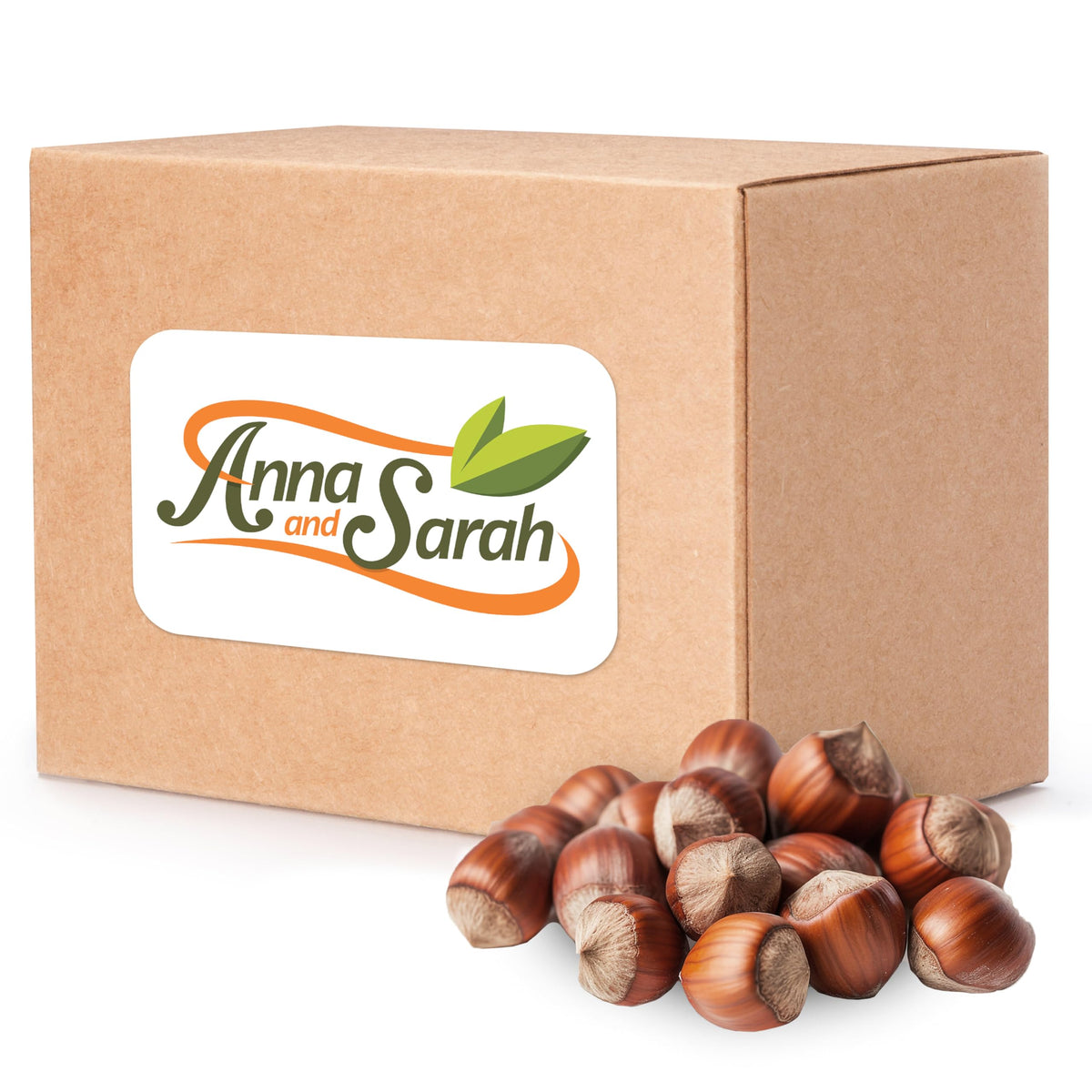 Anna and Sarah large Oregon hazelnuts in-shell—rich raw flavor.