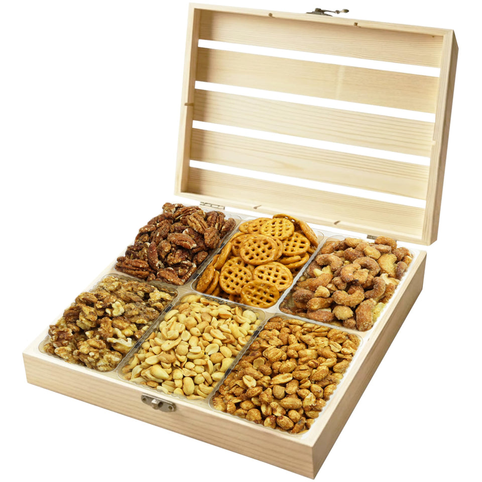 Anna and Sarah honey roasted nuts gift basket close-up—perfect for gifting occasions.