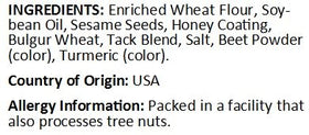 Anna and Sarah honey roasted sesame sticks origin USA shows quality.