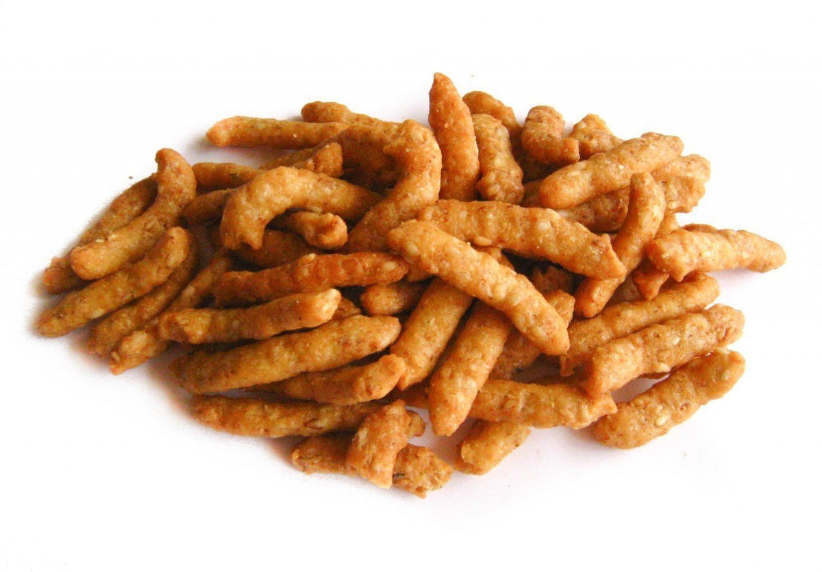 Anna and Sarah narrow sesame sticks in a resealable 2 lb bag for lasting crunch.
