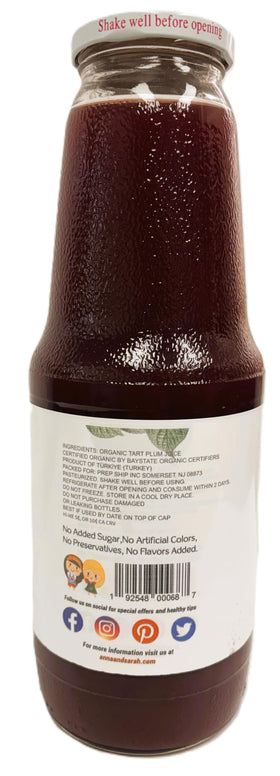 Close-up of organic plums used in Anna and Sarah juice.