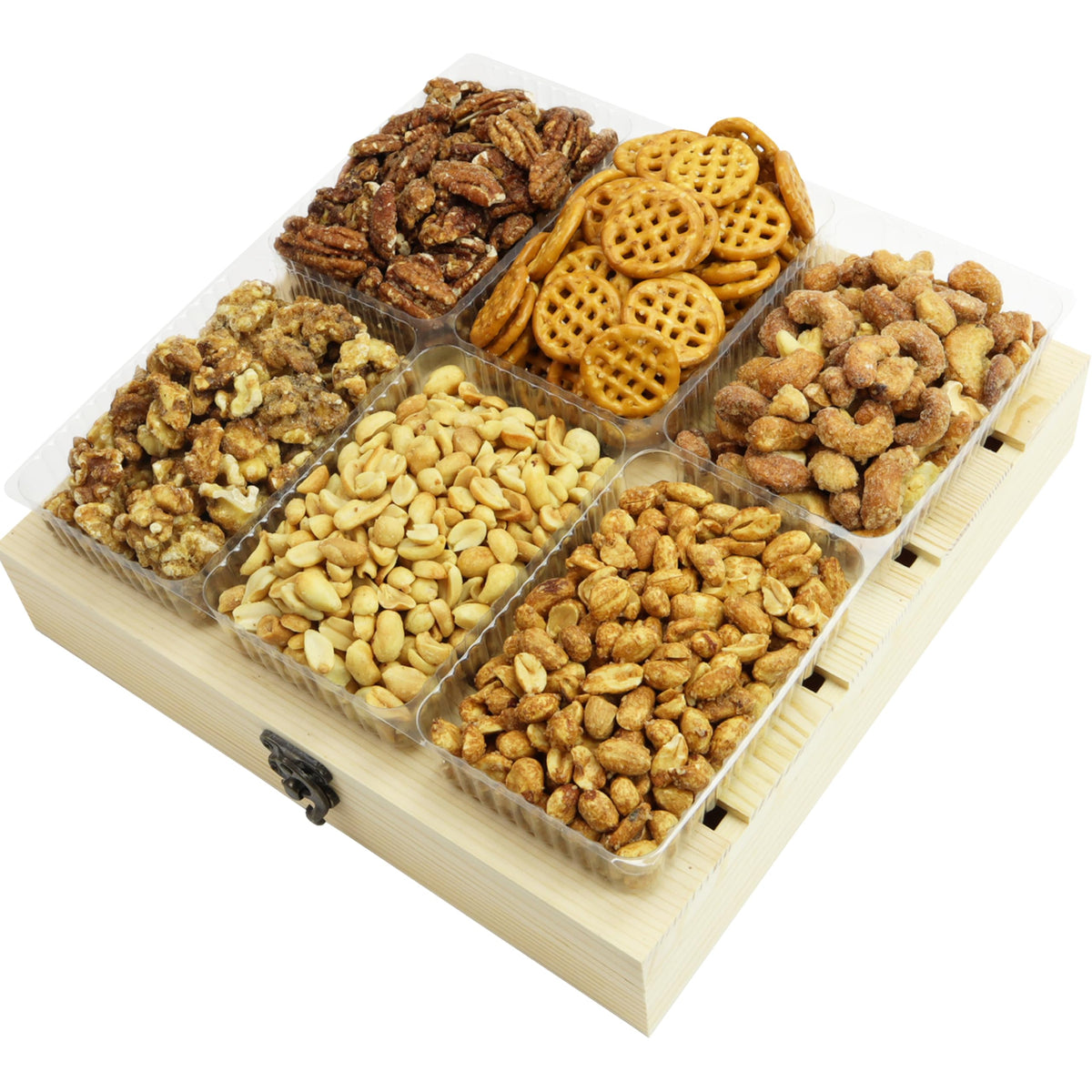Anna and Sarah pecans, walnuts, and cashews close-up highlighting premium flavor.