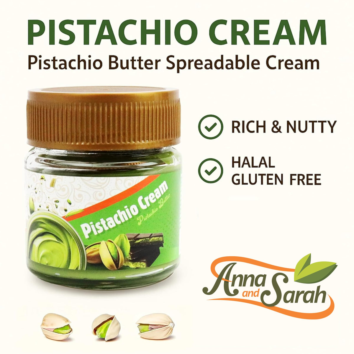 Knafeh topping highlights using Anna and Sarah pistachio cream.