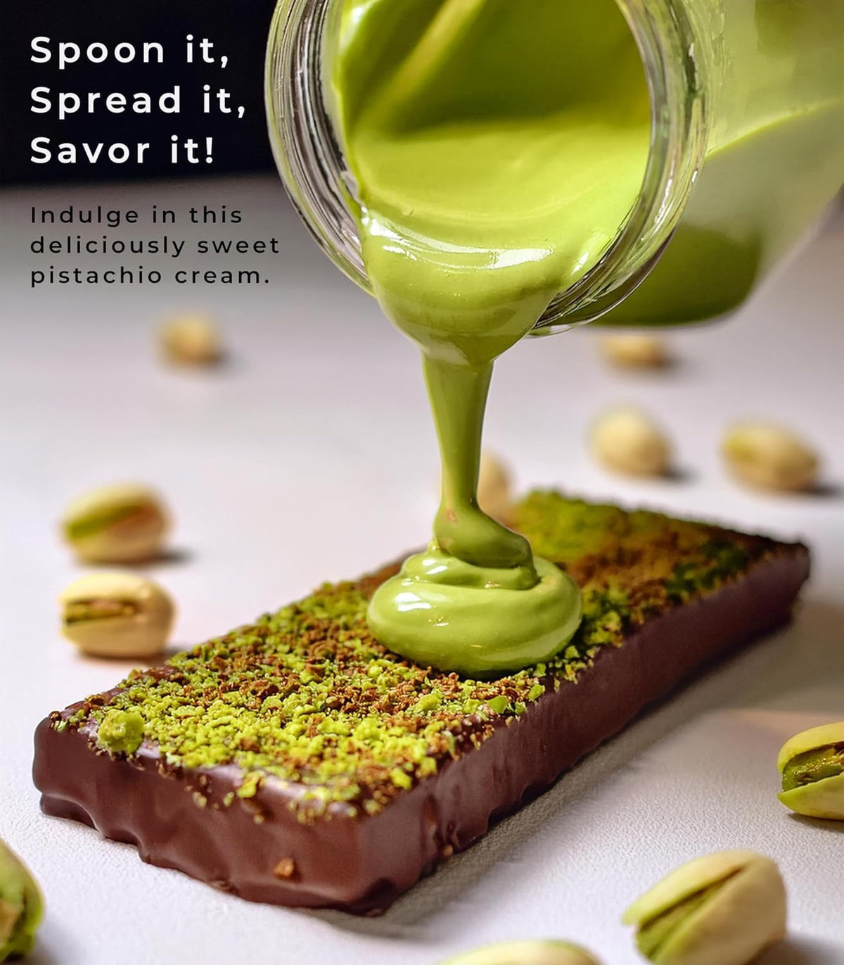 Pastry filling with Anna and Sarah pistachio butter enhances baklava.