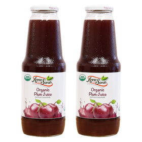 Anna and Sarah tart plum juice 2-pack glass bottle for pure, additive-free refreshment.