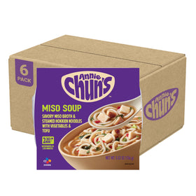 Annie Chun's Miso Soup Bowl 6-pack with quick-serving miso noodles and tofu.