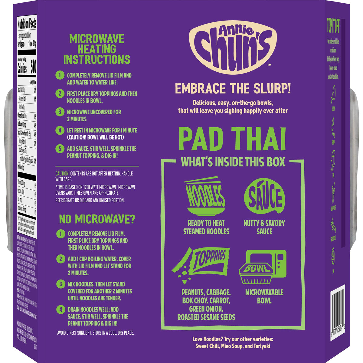 Annie Chun's Pad Thai bowl sauce glow, ideal for quick weeknight meals.