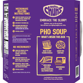 Annie Chun's Pho Soup Bowl beef-broth delivers rich aroma in minutes.