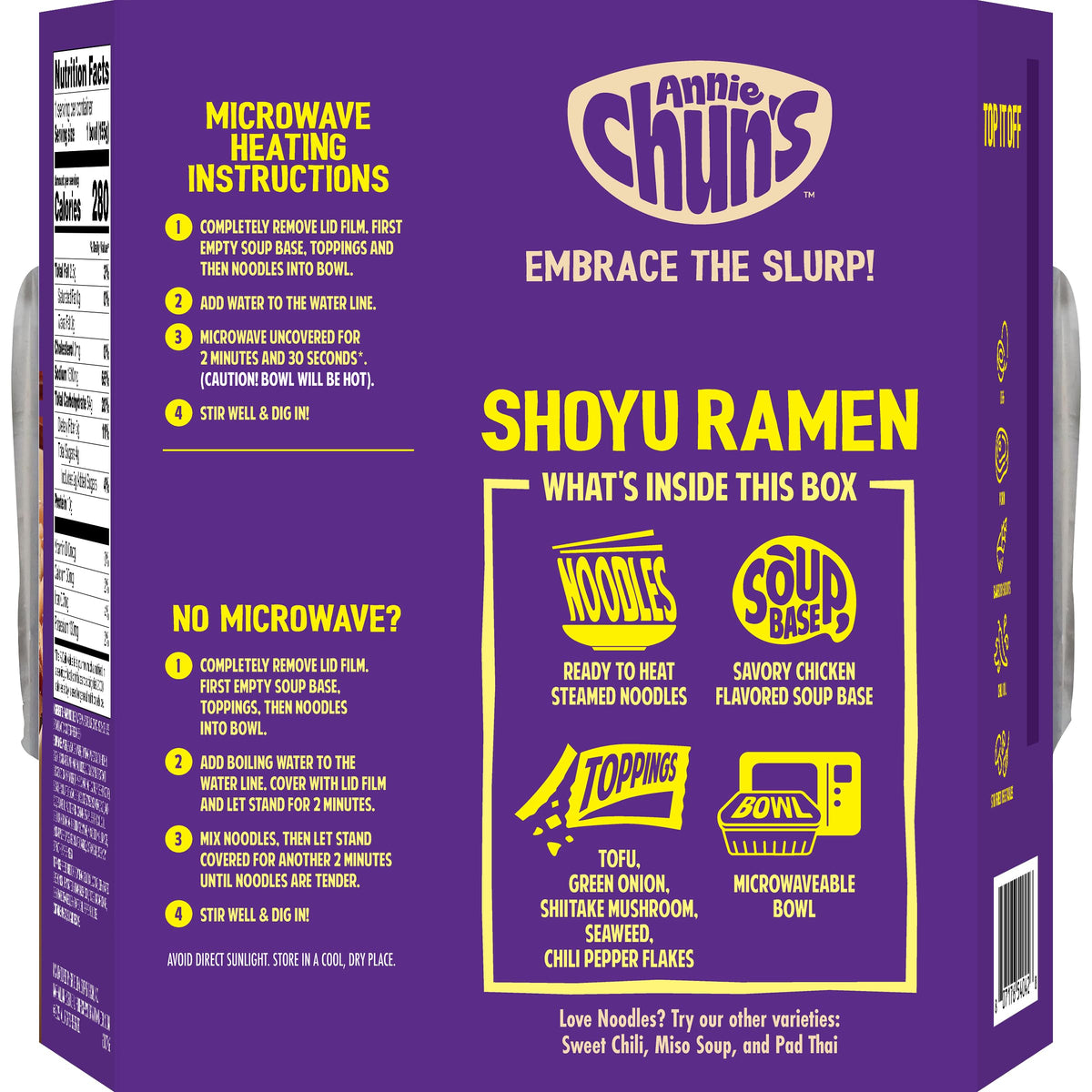 Annie Chun's Shoyu Ramen Bowl packaging image for easy on-the-go planning.