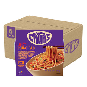 Annie Chun's Spicy Kung Pao Noodle Bowl packaging ready for quick meals.