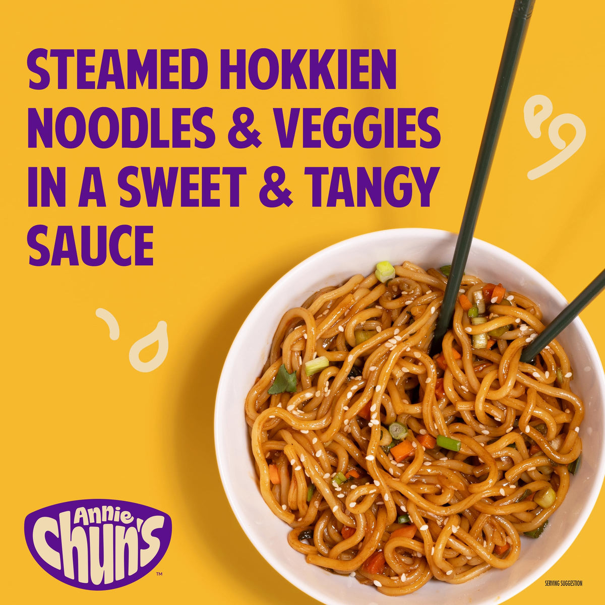 Annie Chun's Teriyaki Noodle Bowl ingredients image highlights noodles and veggies.