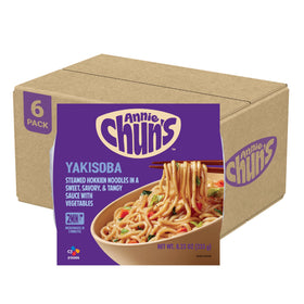 Annie Chun's Yakisoba noodle bowl assembled for a quick, satisfying weeknight meal.