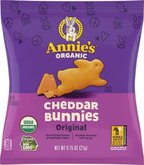 Annie's Cheddar Bunny Crackers kid-friendly snack option.