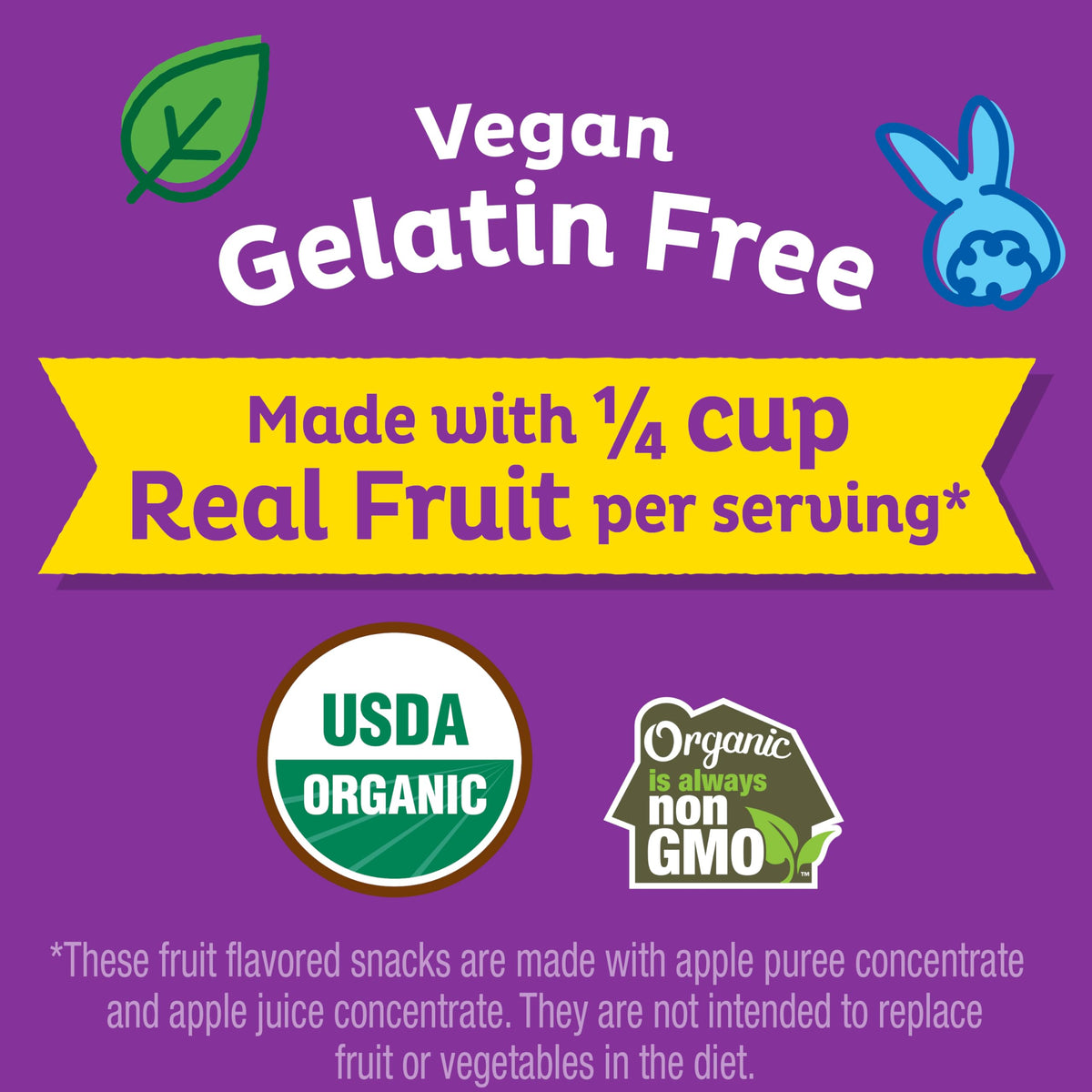 Annie's Fruit Rope gluten-free vegan label — suitable for gluten-free and plant-based diets.