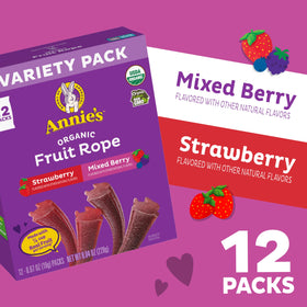 Annie's Fruit Rope Mixed Berry Bunny Shape — vibrant, organic snack on the go.