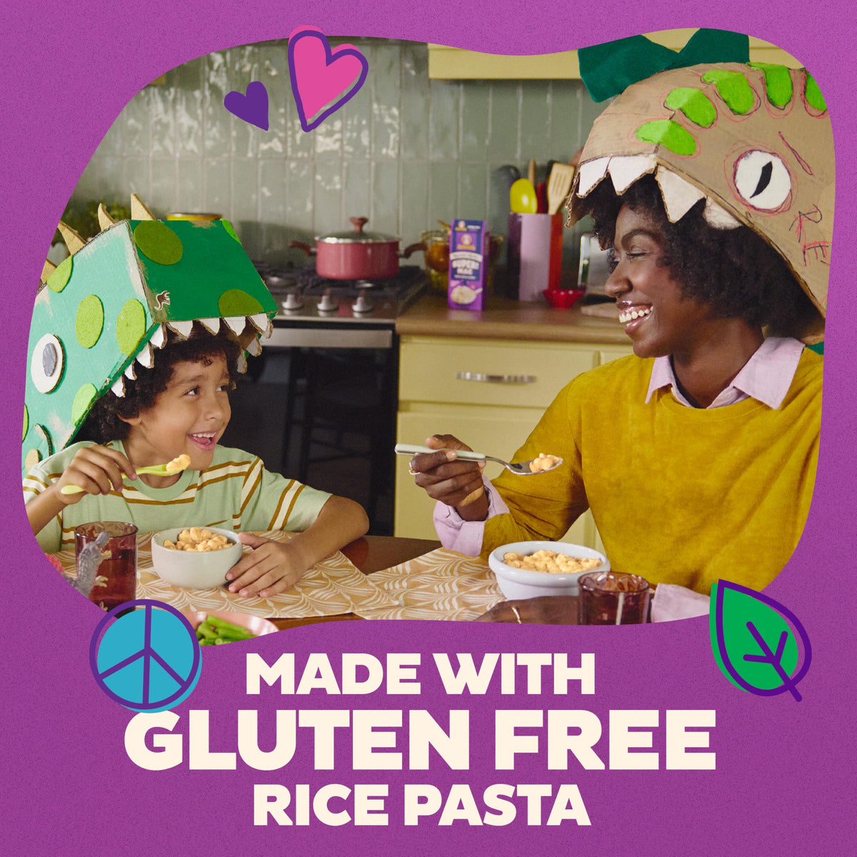 Ingredients highlight gluten-free rice pasta and real cheese from Annie's recipe.