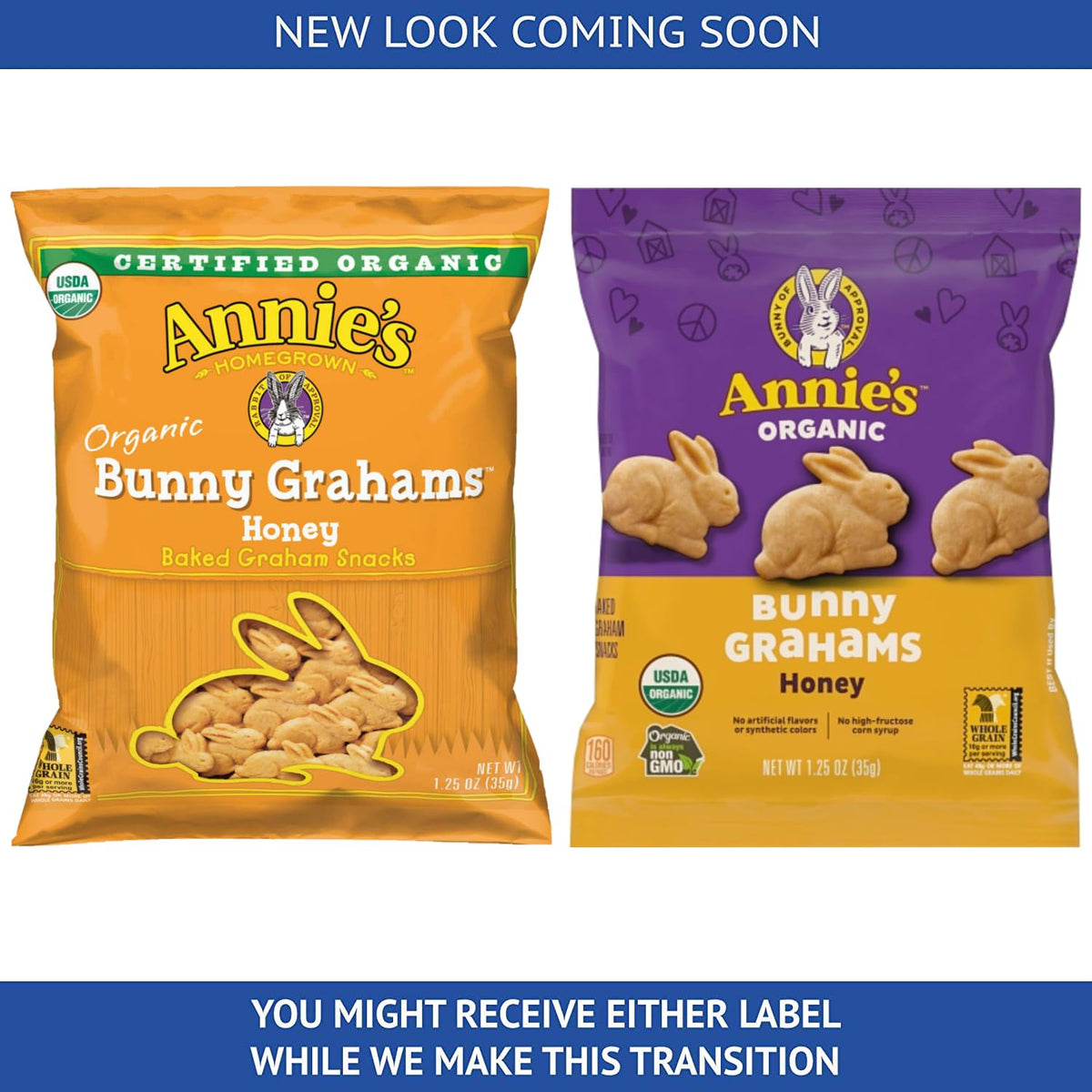 Annie's Honey Bunny Grahams 1.25 oz pouch ideal for school lunches.