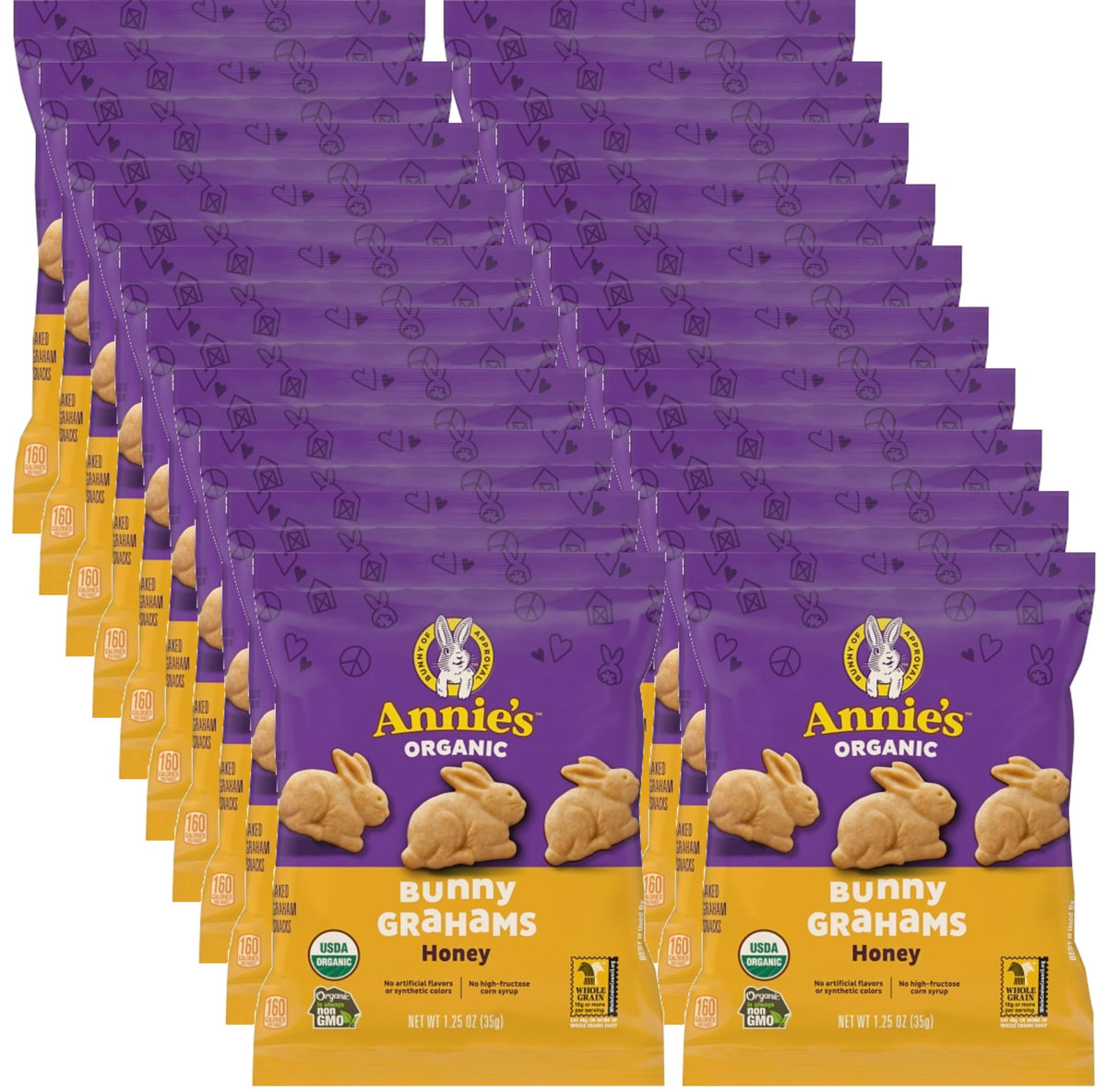 Annie's Honey Bunny Grahams pack, convenient lunchbox snack with organic ingredients.