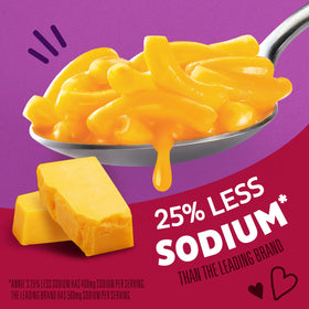 Annie's macaroni cheddar serving bowl shows kid-friendly lunch options.