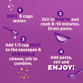 Annie's Shells and White Cheddar box nutrition panel highlighting organic pasta and real cheese