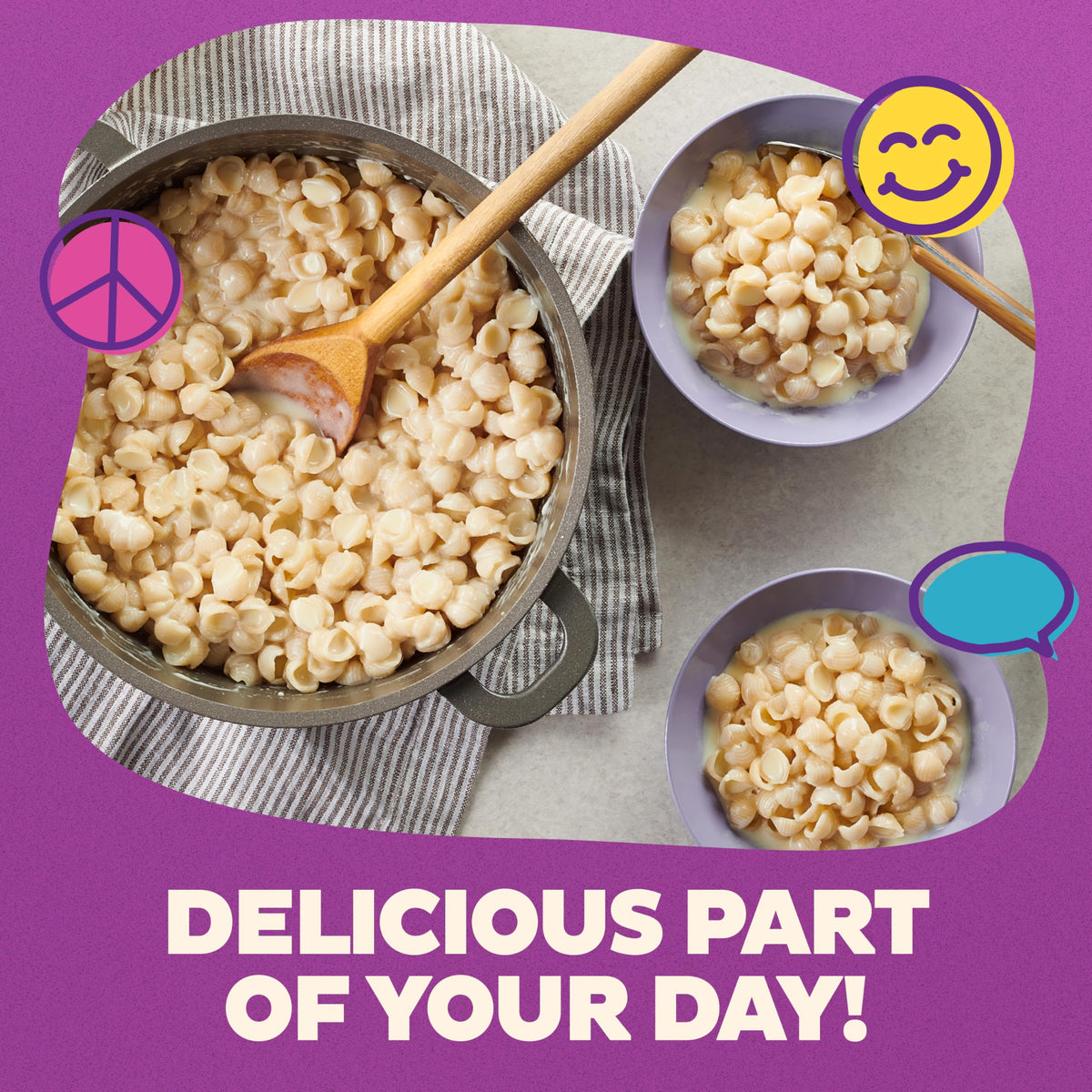 Annie's organic pasta and real cheese ingredients highlighted in image