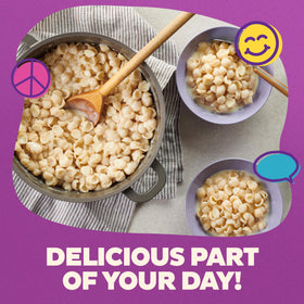 Annie's organic pasta and real cheese ingredients highlighted in image