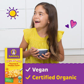 Cheddar-flavor seasoning packet from Annie's adds creamy vegan notes