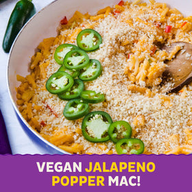 Family-friendly kitchen scene with Annie’s Vegan Mac for a convenient vegan dinner option.