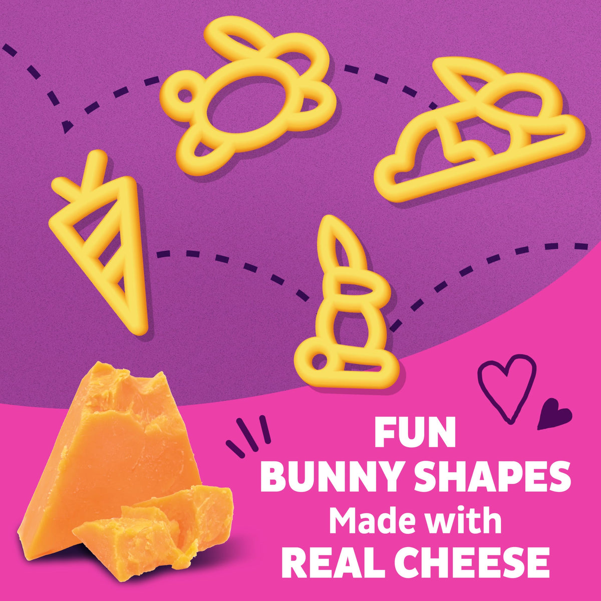 Cooked bunny-shaped pasta on plate highlights fun shapes