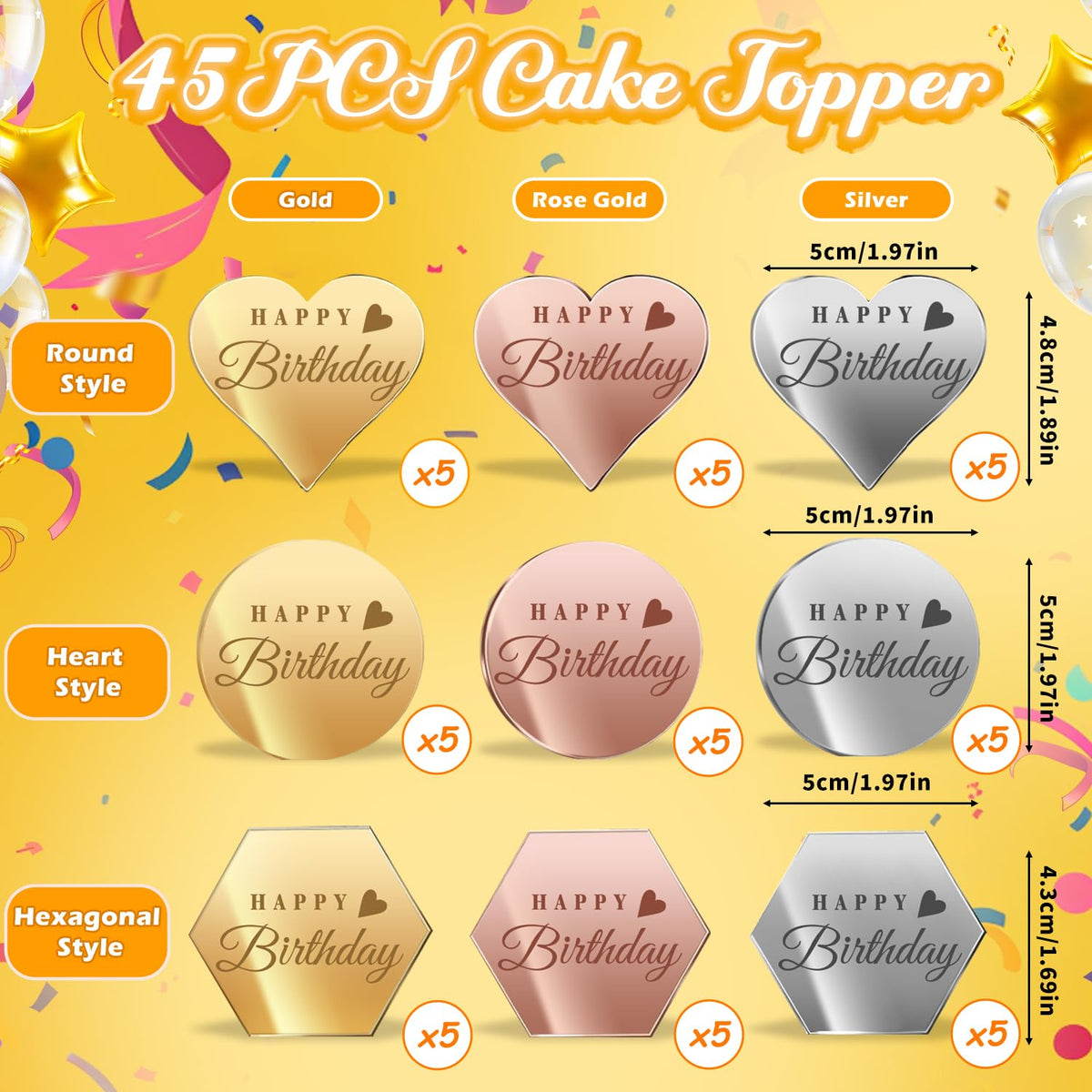 Ansee circle silver topper shines on cupcakes and desserts
