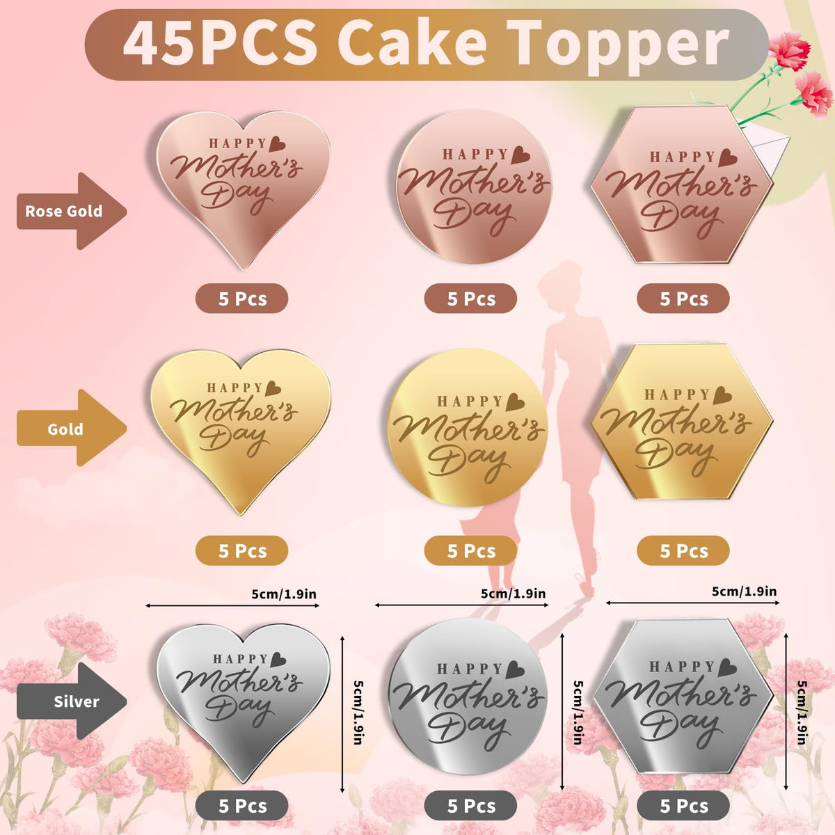 Ansee topper circles in rose gold enhances cupcakes for celebrations.