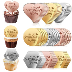 Ansee Happy Mother's Day topper with gold hearts adds elegant shine to cakes.